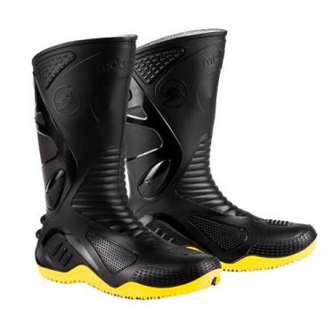 Imagem de Bota Motociclista Impermeável PVC Motosafe Sola Amarelo CA34798 Bracol