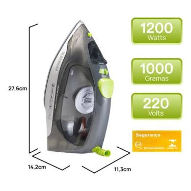 Imagem de Ferro Vapor BlackDecker FX2750 B2 Base Cerâmica Antigotejamento Autoli