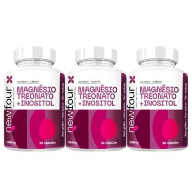 Imagem de Kit 3x Magnesio Treonato + Inositol 500mg 60 caps-Unissex