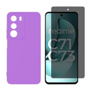 Imagem de Capa Capinha Aveludada Para Realme C71 / C73 Kit Película Vidro 3D / H