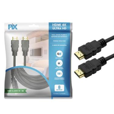 Imagem de Cabo HDMI 2.0 Premium 4k UltraHD Hdr 3D 19 Pinos 8 Metros - Pix