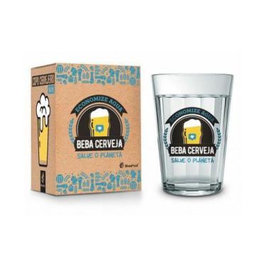 Imagem de Copo Americano em Vidro Economize Água 190ml - BrasFoot