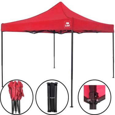 Imagem de Tenda Barraca Gazebo Vermelha 3 x 3 Metros Articulada Praia Belfix