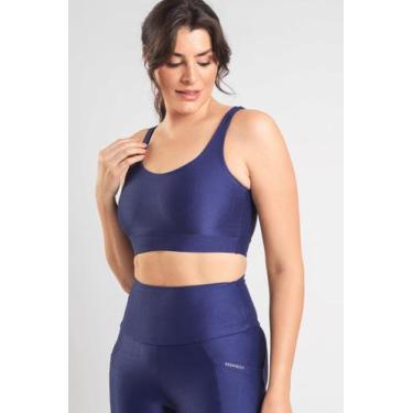 Imagem de Top Fit com Alça Dupla - Respire Fit, M, Azul escuro