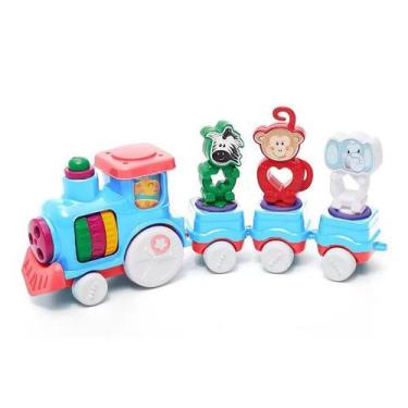 Imagem de Brinquedo Infantil Zoo TREM Tateti 3031 Azul - Calesita