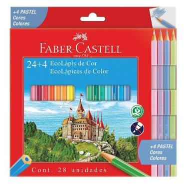 Imagem de Lápis de Cor 24 Cores + 4 Cores Pastéis FABER-CASTELL