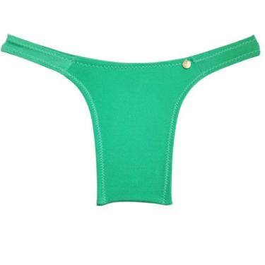 Imagem de Calcinha fio dental para mulher trans aquendar em Lycra Brilho forrada