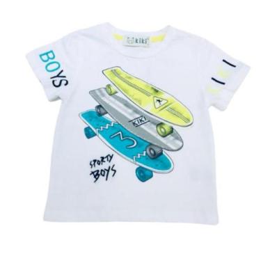 Imagem de Camiseta Infantil Menino Kiki Skates - Kiki & Mily, Branco, 1