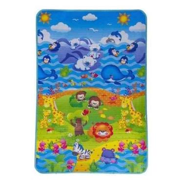 Imagem de Tapete Infantil de Atividades 120x180cm Dupla Face Antiderrapante e Ed
