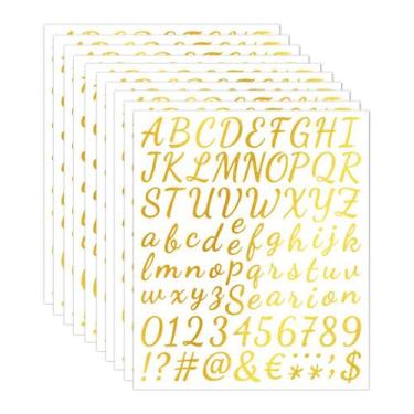 Imagem de Adesivos de Alfabeto em Vinil Dourado com Glitter Zayookey, 10 Folhas