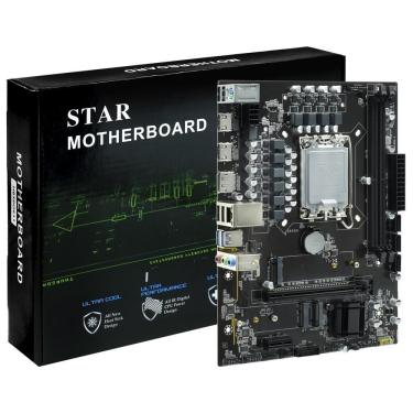 Imagem de Placa Mãe H610 Socket LGA 1700 DDR4 Desempenho Confiável Durabilidade Preta Star Original