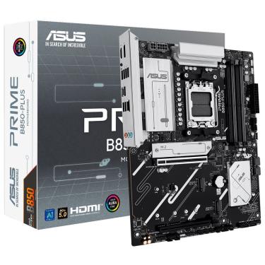 Imagem de Placa Mãe Asus Prime B850-PLUS com Socket AM5 e DDR5 Preto com 4xDDR5 128GB Pcie 5.0 USB 3.2 Gen 2 HDMI 2.1