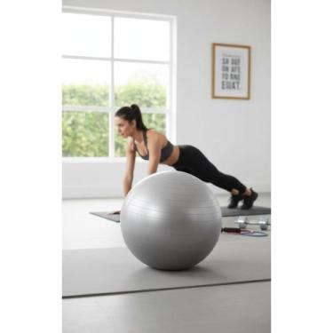 Imagem de 2x Bola Pilates 65cm Cinza Antiestouro c/ Bomba - Congratulations Stor