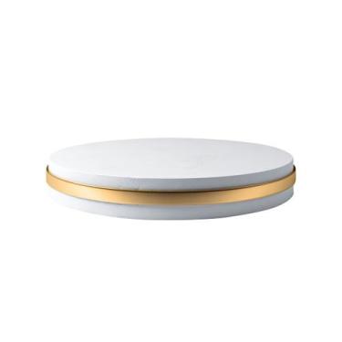 Imagem de Base REDONDA 10 cm BRANCA E DOURADO - Pierjoi