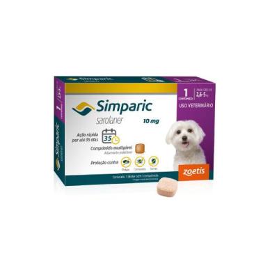 Imagem de Antipulgas Simparic para Cães com 2,6 kg a 5 kg 1 Comprimido - Zoetis