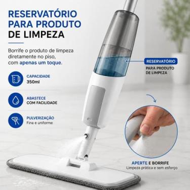 Imagem de Mop Spray 3 em 1 com Reservatório e Refil Microfibra  Limpa, Borrifa e