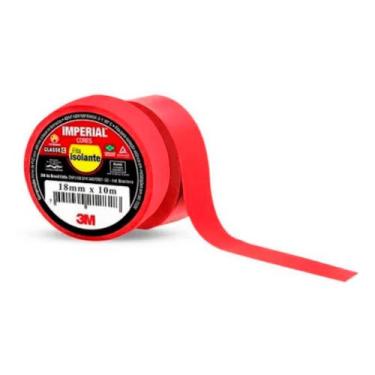 Imagem de Kit Com 10 Fita Isolante Imperial Vermelha 18mm x 10m 3M