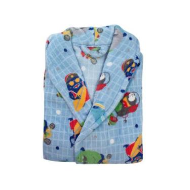 Imagem de Roupão Infantil  Camesa Menino / Menina Estampas Microfibra, P, Esport