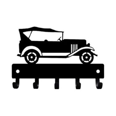 Imagem de Ganchos Decorativos De Metal Para Chaves Em Formato De Carro De Corrid