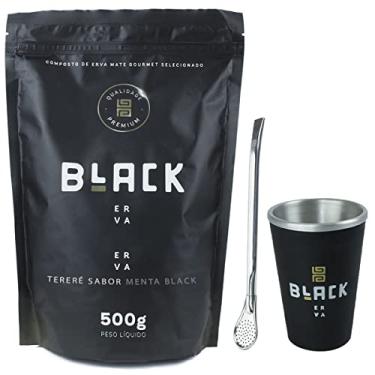 Imagem de KIT COPO CUIA TERMICO + BOMBA CLASSICA INOX + TERERE 500G BLACK ERVA (Menta Black)