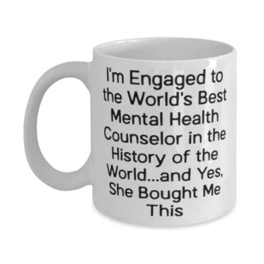 Imagem de Love Fiance Gifts, I'm Engaged to the World's Best Mental Health Counselor in the History, Love Valentine's Day 325 g Caneca de presente para