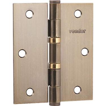 Imagem de Vonder, Dobradiça 3.1/2" Com Anel Rolamento, Latonada, Com 3 Peças.