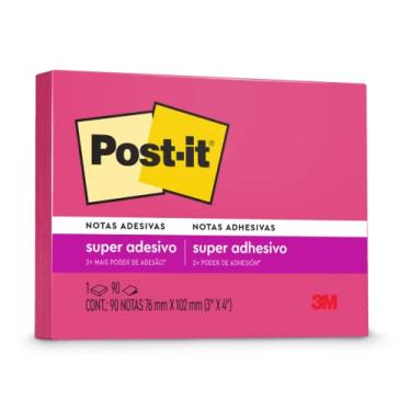 Imagem de Post-it, 3M, Bloco de Notas Super Adesivas Rosa 76 mm x 102 mm - 90 folhas