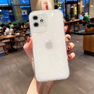 Imagem de Capa transparente com brilho para iPhone 13 11 12 13Pro MAX XS X XR 7 8 Plus à prova de choque Soft Funda, transparente, para iPhone 7plus