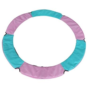 Imagem de Fancyes Wandteppich de almofada de segurança de trampolim de substituição, capa de proteção de borda de trampolim à d'água e resistente a UV Almofada, Rosa Verde 1,2 m