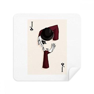 Imagem de Tecido de camurça com estampa de cartas Spade J, pacote com 2