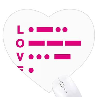 Imagem de Mouse pad Morse Code Love Point Line Expression Heart Tapete de borracha para escritório