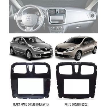 Imagem de Moldura De Painel 2 Din Renault Sandero E Logan 2015 2016 2017 2018 2019 + Suportes De...