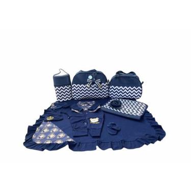 Imagem de Kit Bolsa Maternidade 4 Peças Completo Térmica Azul Bebê, Elyã Baby