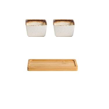 Imagem de Prato de sobremesa de treliça de cerâmica Prato de sobremesa de frutas secas Prato pequeno estilo japonês Prato de sobremesa de frutas secas, 2,D