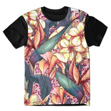 Imagem de Camiseta As Braba Masculina Folhas e Flores Full Print