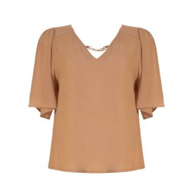 Imagem de Blusa pesponto mg godê det decote seiki 621402