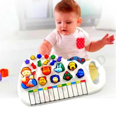 Teclado Musical Animais Fazendinha 7 Sons Educativos Infantil Bebe