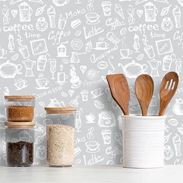 Imagem de Papel de Parede Adesivo Cozinha Café Diversos Modelos Rolo 3m Cozinha Café:CS097