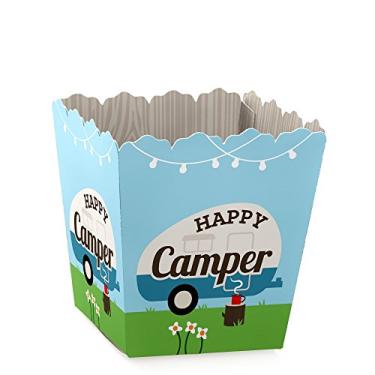 Imagem de Happy Camper – Mini caixas de lembrancinha de festa – Caixas de doces para festa de aniversário ou chá de bebê – Conjunto com 12