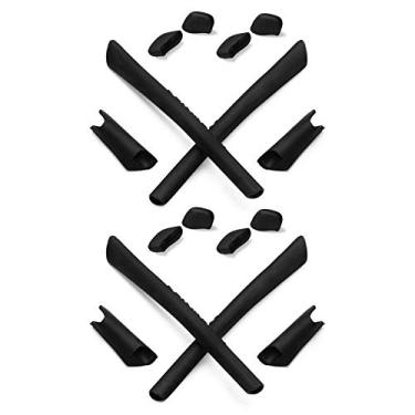 Imagem de Mryok 2 pares de kits de substituição de fones de ouvido para meia jaqueta/meia jaqueta Oakley XLJ/meia jaqueta ajuste asiático - preto e preto