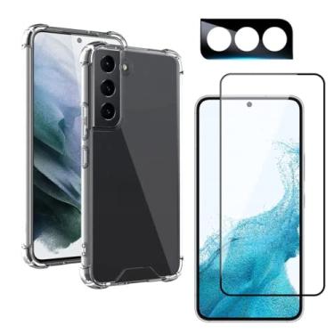 Imagem de Capa Capinha Anti Impacto Para Galaxy S22 Tela de 6.1 Polegadas + Película de Cerâmica 9D + Película de Câmera - (Hard Glass Store)