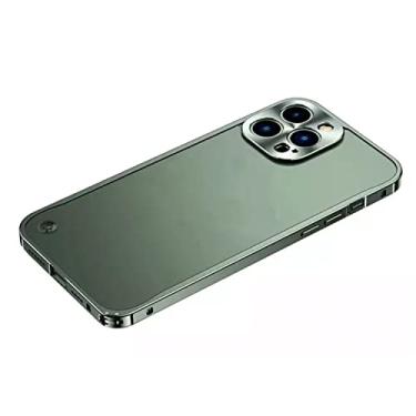 Imagem de Capa de metal verde para iPhone14 Pro max fina de alumínio anti-impressão digital compatível com iPhone11 12 13 Pro Max Mini XS XR 7 8 Plus SE2 (verde, iPhone13 Pro)