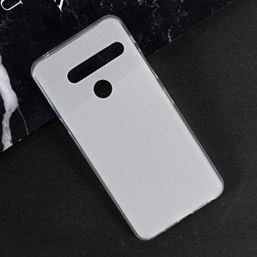Imagem de Capa para LG G8 ThinQ, capa traseira de TPU macio resistente a arranhões à prova de choque de borracha de gel de silicone antidigitais capa protetora de corpo inteiro para LG G8 ThinQ (branca)