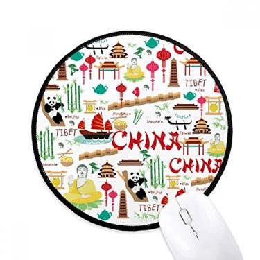 Imagem de DIYthinker China Bamboo Lantern Panda Mouse Pad Desktop Office Tapete Redondo para Computador