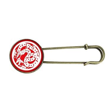 Imagem de Broche de metal retrô com corte de papel, cobra animal, arte do zodíaco, joia com clipe