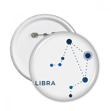Imagem de Broche redondo com símbolo do zodíaco da constelação de Libra e símbolo do signo do zodíaco, 5 peças
