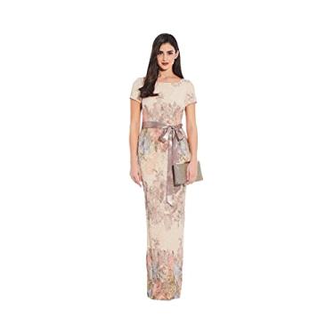 Imagem de Adrianna Papell Vestido feminino Mateleasse Column, Blush Multi, 50