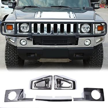 Imagem de PIUGILH Capa protetora de moldura protetora de moldura de canto do para-choque dianteiro, moldura decorativa compatível com Hummer H2 SUV SUT 2003-2009