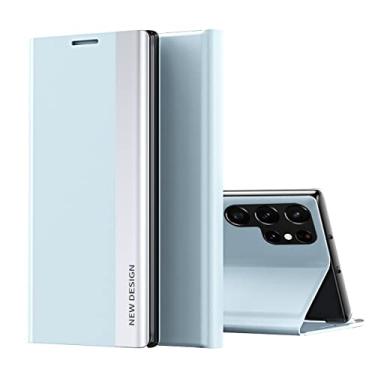 Imagem de Capa protetora para telefone Para Samsung Galaxy S22 ultra magnética translúcido de couro flip flip case + PC Titular de suporte de concha protetora de corpo inteiro inteligente para Samsung Galaxy S2