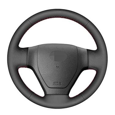 Imagem de Cobertura de volante de carro de couro preto costurado à mão para carro DIY, para Hyundai Getz 2002-2006